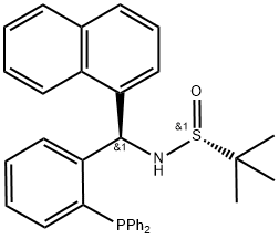[S(R)]-N-[(R)-[2-(二苯基膦基)苯基]-1-萘甲基]-2-甲基-2-丙烷亚磺酰胺图片