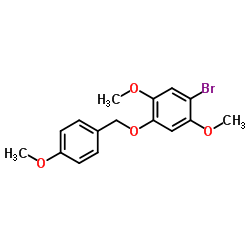 1-溴-2,5-二甲氧基-4-((4-甲氧基苄基)氧基)苯结构式