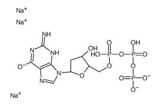 2'-脱氧鸟苷5'-三磷酸钠盐水合物结构式