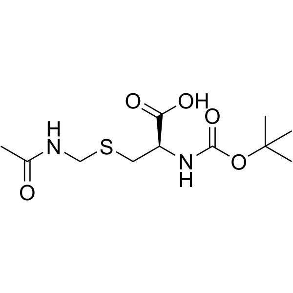 S-乙酰胺基甲基-N-叔丁氧羰基-L-半胱氨酸结构式