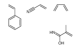 2-甲基-2-丙烯酰胺与1,3-丁二烯、乙烯基苯和2-丙烯腈的聚合物结构式