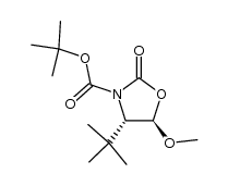(4S,5R)-3-tert-butoxycarbonyl-4-tert-butyl-5-methoxy-2-oxazolidinone Structure