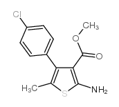 2-氨基-4-(4-氯苯基)-5-甲基-3-噻吩羧酸甲酯结构式