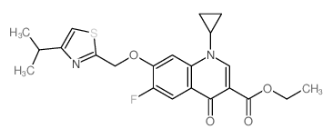1-环丙基-6-氟-7-((4-异丙基噻唑-2-基)甲氧基)-4-氧代-1,4-二氢喹啉-3-羧酸乙酯结构式