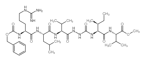 N-苄氧羰基-L-精氨酰-L-亮氨酰-L-缬氨酰-2-氮杂甘氨酰-L-异亮氨酰-L-缬氨酸甲酯结构式