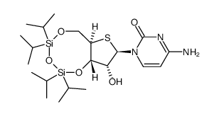 1-[3,5-O-(1,1,3,3-tetraisopropyldisiloxane-1,3-diyl)-4-thio-β-D-ribofuranosyl]cytosine Structure