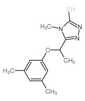5-[1-(3,5-二甲基苯氧基)乙基]-4-甲基-4H-1,2,4-噻唑-3-硫醇结构式