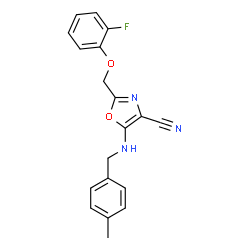 2-[(2-Fluorophenoxy)methyl]-5-[(4-methylbenzyl)amino]-1,3-oxazole-4-carbonitrile Structure