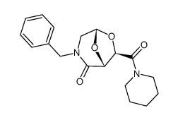(1R,5R,7R)-3-benzyl-7-(piperidine-1-carbonyl)-6,8-dioxa-3-azabicyclo[3.2.1]octan-2-one结构式