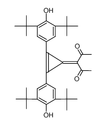 1,2-Bis(3,5-di-tert-butyl-4-hydroxyphenyl)-3-diacetylmethylene cyclopropene Structure