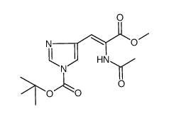 4-((Z)-2-Acetylamino-2-methoxycarbonyl-vinyl)-imidazole-1-carboxylic acid tert-butyl ester结构式