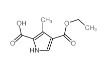 4-(乙氧基羰基)-3-甲基-1H-吡咯-2-羧酸结构式