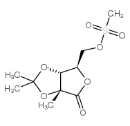 5-O-甲基磺酰基-2,3-O-异丙亚基-2-C-甲基-D-核糖酸-gamma-内酯结构式