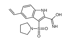 5-ethenyl-3-pyrrolidin-1-ylsulfonyl-1H-indole-2-carboxamide结构式