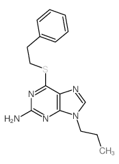 6-phenethylsulfanyl-9-propyl-purin-2-amine结构式