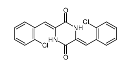 3,6-bis-[(Z)-1-(2-chlorophenyl)methylidene]piperazine-2,5-dione结构式