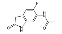 N-(5-fluoro-2-oxo-2,3-dihydro-1H-indol-6-yl)-acetamide结构式