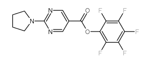 (2,3,4,5,6-pentafluorophenyl) 2-pyrrolidin-1-ylpyrimidine-5-carboxylate Structure