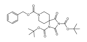8-苄基-1,3-二叔丁基-2,4-二氧代-1,3,8-三氮杂螺[4.5]癸烷-1,3,8-三羧酸结构式