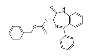 1,3-Dihydro-5-phenyl-3(R,S)-[(benzyloxycarbonyl)-amino]-2H-1,4-benzodiazepin-2-one结构式