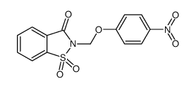 2-[(4-nitrophenoxy)methyl]-1,1-dioxo-1,2-benzothiazol-3-one结构式