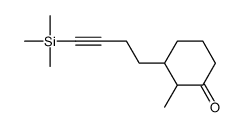 2-methyl-3-(4-trimethylsilylbut-3-ynyl)cyclohexan-1-one结构式