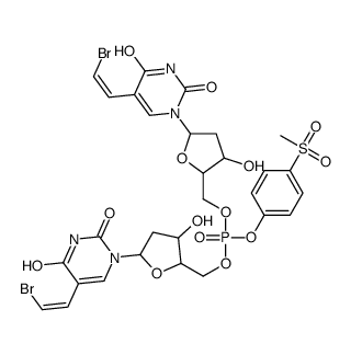 4-(methylsulfonyl)phenyl bis(5-(2-bromovinyl)-2'-deoxyuridin-5-yl)phosphate Structure