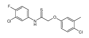 2-(4-chloro-3-methylphenoxy)-N-(3-chloro-4-fluorophenyl)ethanethioamide结构式