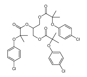 2,3-bis[[2-(4-chlorophenoxy)-2-methylpropanoyl]oxy]propyl 2-(4-chlorophenoxy)-2-methylpropanoate Structure