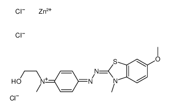 2-[[4-[(2-羟乙基)甲氨基]苯基]偶氮]-6-甲氧基-3-甲基苯并噻唑翁三氯化锌盐(1-)结构式