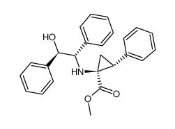 (1S,2R,1'S,2'R)-Methyl 1-(N-(1',2'-diphenyl-2'-hydroxyethyl)amino)-2-phenylcyclopropane-1-carboxylate结构式