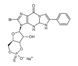 BETA-PHENYL-1,N2-ETHENO-8-BROMOGUANOSINE-3',5'-CYCLIC MONOPHOSPHOROTHIOATE, SP-ISOMER SODIUM SALT结构式