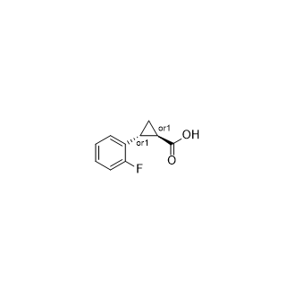 反式-2-(2-氟苯基)环丙烷羧酸结构式