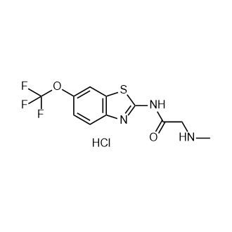 2-(甲胺基)-N-(6-(三氟甲氧基)苯并噻唑-2-基)乙酰胺盐酸盐结构式
