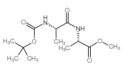 N-[叔丁氧羰基]-L-丙氨酰-L-丙氨酸甲酯结构式
