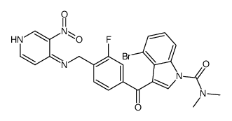 4-bromo-3-[3-fluoro-4-[[(3-nitropyridin-4-yl)amino]methyl]benzoyl]-N,N-dimethylindole-1-carboxamide结构式