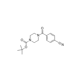 4-(4-氰基苯甲酰基)哌嗪-1-羧酸叔丁酯结构式