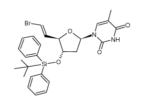 (E)-6'-bromo-(5'-deoxy-5'-methylidene)-3'-O-(tert-bytuldiphenylsilyl)thymidine Structure