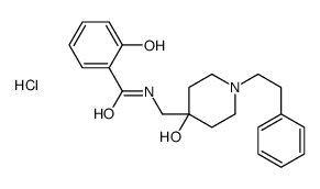 2-hydroxy-N-[[4-hydroxy-1-(2-phenylethyl)piperidin-4-yl]methyl]benzamide,hydrochloride结构式