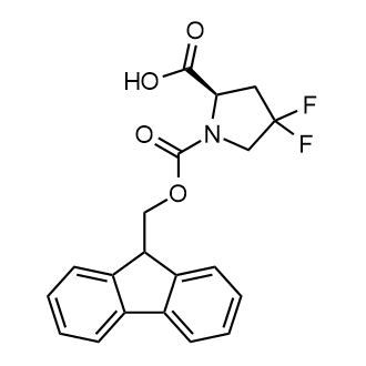 (R)-1-(((9H-芴-9-基)甲氧基)羰基)-4,4-二氟吡咯烷-2-羧酸结构式