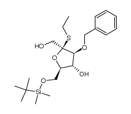 ethyl 3-O-benzyl-6-O-tert-butyldimethylsilyl-2-thio-β-D-fructofuranoside结构式