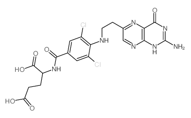 D-Glutamic acid,N-[4-[[2-(2-amino-1,4-dihydro-4-oxo-6-pteridinyl)ethyl]amino]-3,5-dichlorobenzoyl]-(9CI) Structure
