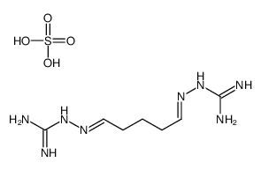 2-[(E)-[(5E)-5-(diaminomethylidenehydrazinylidene)pentylidene]amino]guanidine,sulfuric acid Structure
