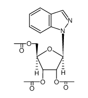 1-(2',3',5'-tri-O-acetyl-β-D-ribofuranosyl)indazole结构式