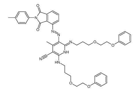 5-[[2,3-dihydro-1,3-dioxo-2-(p-tolyl)-1H-isoindol-4-yl]azo]-4-methyl-2,6-bis[[3-(2-phenoxyethoxy)propyl]amino]nicotinonitrile结构式