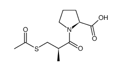 (R)-1-[3-(acetylthio)-2-methyl-1-oxopropyl]-L-proline结构式