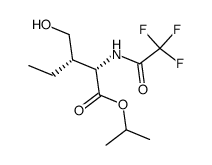 1-isopropyl (2S,3S)-3-ethyl-N-(trifluoroacetamido)homoserinate结构式