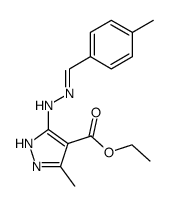 3-methyl-5-[(4-methyl-benzylidene)-hydrazino]-1(2)H-pyrazole-4-carboxylic acid ethyl ester结构式