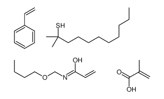 N-(butoxymethyl)prop-2-enamide,2-methylprop-2-enoic acid,2-methylundecane-2-thiol,styrene Structure