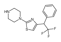 2-piperazin-1-yl-4-(2,2,2-trifluoro-1-phenylethyl)-1,3-thiazole结构式